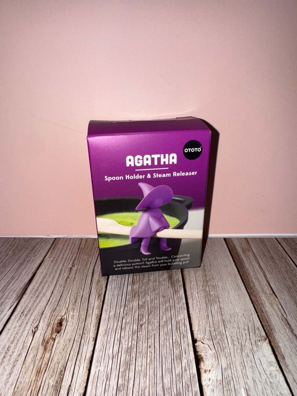 Agatha Spoon Holder and Steam Releaser - Purple Silicone Witch Kitchen Gadget